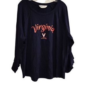 Flying Colors Virginia Cavaliers Women's Ruffle Sleeve Top Blue XL